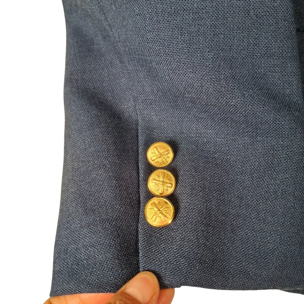 Dickinson & Lee 44 L Blue Blazer Sport Coat‎ Jacket Made IN USA Wool Blend NWT